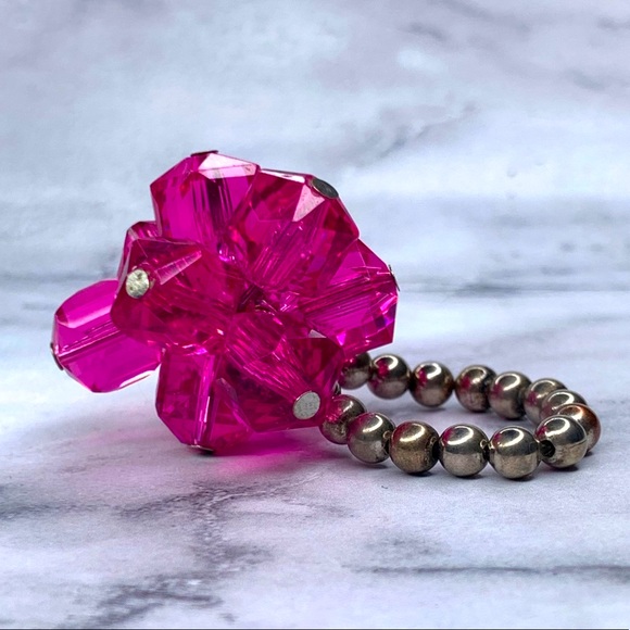 Tarina Tarantino Pink Crystal Cluster Stretch Ring